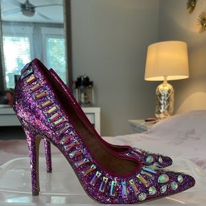 Steve Madden Pink Sparkly Pumps with Rhinestones